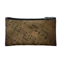 Old sheet music, classic musical notes cosmetic bag