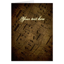 Old sheet musical score, grunge music notes card