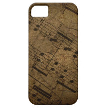 Old sheet musical score, grunge music notes iPhone 5 case