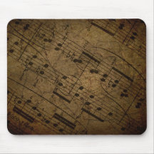Old sheet musical score, grunge music notes mouse pad
