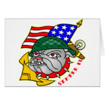 Old Tattoo Style Devil Dog Semper Fi Card