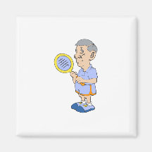 Old Tennis Man Magnets