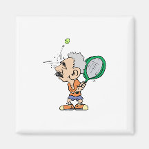 Old Tennis Player Fridge Magnets