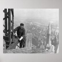 Old Timer Steel Worker on Empire State Building Posters