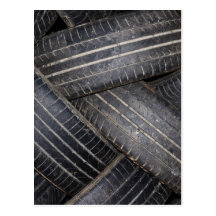Old Tires for Recycling Postcards