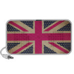Old Union Jack in Pink Flag Doodle Speakers