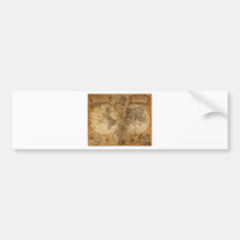 Old Vintage World Map Bumper Sticker