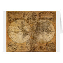 Old Vintage World Map Greeting Card