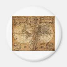 Old Vintage World Map Magnets