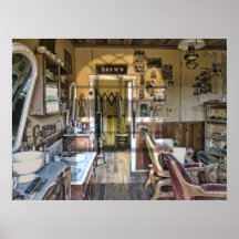 OLD-WEST VICTORIAN BARBER SHOP PRINT