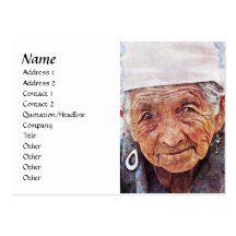 Old Woman cool watercolor portrait painting Business Card Template