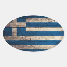 Old Wood Greece Flag Sticker