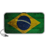 Old Wooden Brazil Flag Notebook Speakers