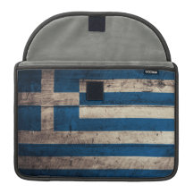 Old Wooden Greece Flag Sleeve For MacBooks