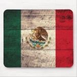 Old Wooden Mexico Flag Mouse Pads