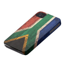 Old Wooden South Africa Flag iPhone 4 Case-Mate Cases