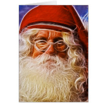 Old World Father Christmas Santa Claus Portrait Greeting Cards