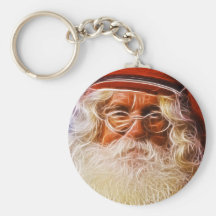 Old World Father Christmas Santa Claus Portrait Key Chains