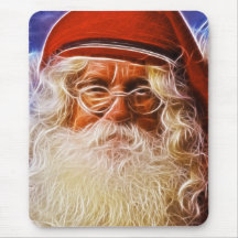 Old World Father Christmas Santa Claus Portrait Mouse Pads