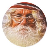 Old World Father Christmas Santa Claus Portrait Round Stickers