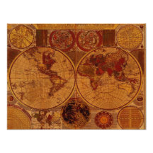 Old World Map Art Print Photograph