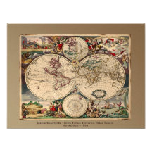 Old World Map Art Print Photographic Print