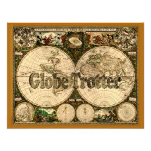 Old World Map Invitation Cards