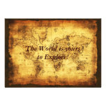 Old World Map Invitation Cards