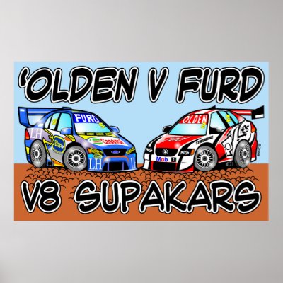 Olden v Furd V8 SupaKars Posters by ArtandTechnology