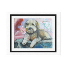 olio su tela dipinto originale simpatia di un cane canvas prints