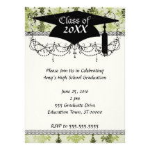 olive green distressed damask personalized announcement