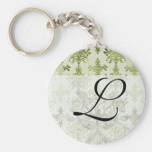 olive green distressed damask key chains