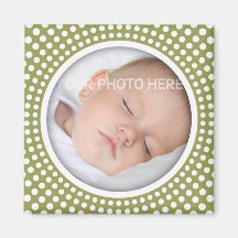 Olive green photo frame fridge magnet