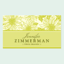 Olive Green Sunflowers Floral Business Card business cards