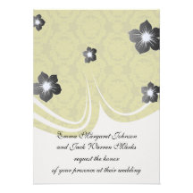 olive greens formal damask pattern personalised invites