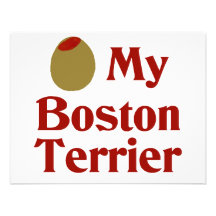 Olive (I Love) My Boston Terrier Custom Invite