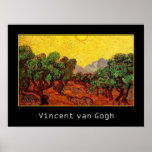 Olive Trees with Yellow Sky and Sun, van Gogh posters