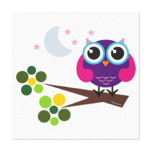 Oliver the Owl Stretched Canvas Wall Art Gallery Wrap Canvas