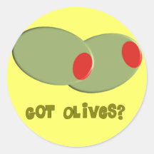 Olives Design Gifts "Got Olives?" Round Stickers