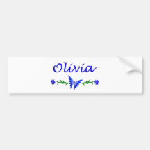 Olivia (Blue Butterfly) Bumper Sticker