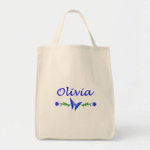 Olivia (Blue Butterfly) Canvas Bag