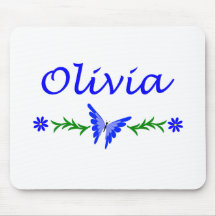 Olivia (Blue Butterfly) Mouse Mat