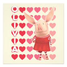 Olivia - Heart Background Personalized Announcement