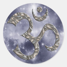 OM / AUM - SILVER | heaven Round Sticker