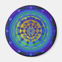 Om (AUM) Yantra mandala Fridge Magnets