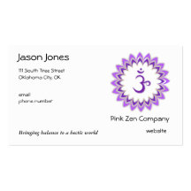 Om, in Purple and White Business Card Template