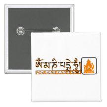 Om mani padme hum Chenrezig Pinback Buttons