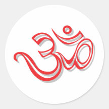 Om Round Stickers