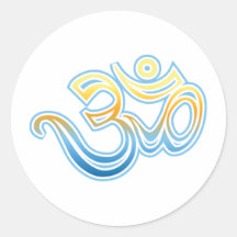 Om Round Stickers