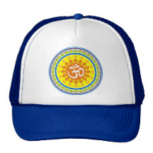 Om with Traditional Indian style Mandana Trucker Hats